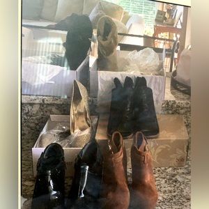 WOW Sale! ❤️ All 5 pairs of ankle boots and the gold pumps for $200.